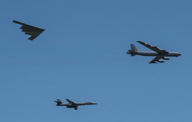 3種の戦略爆撃機：B-2、B-1BとB-52H