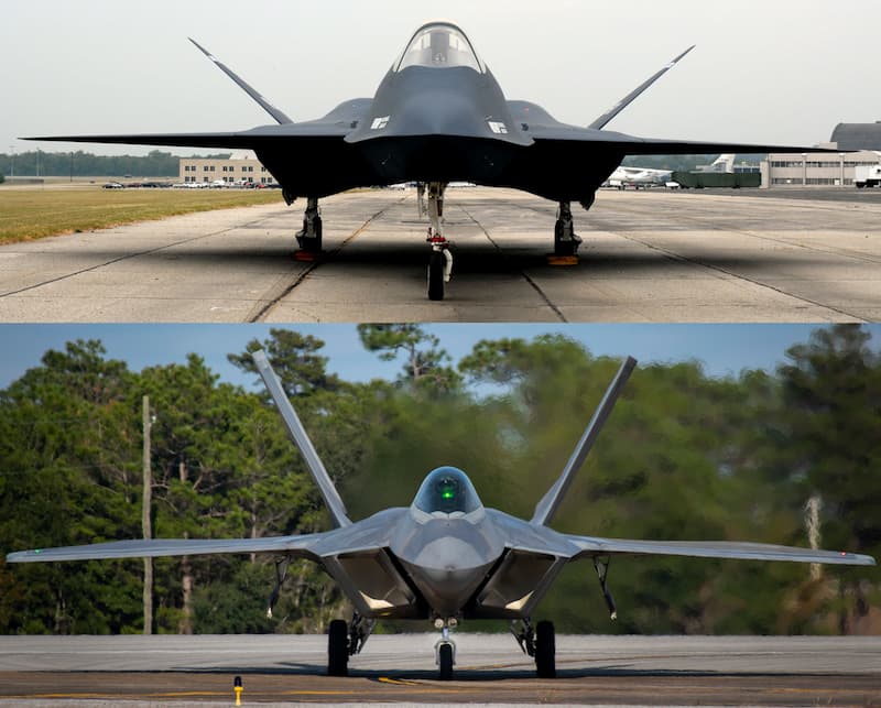 YF-23とF-22:正面から