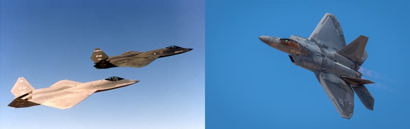 YF-23とF-22:飛行中