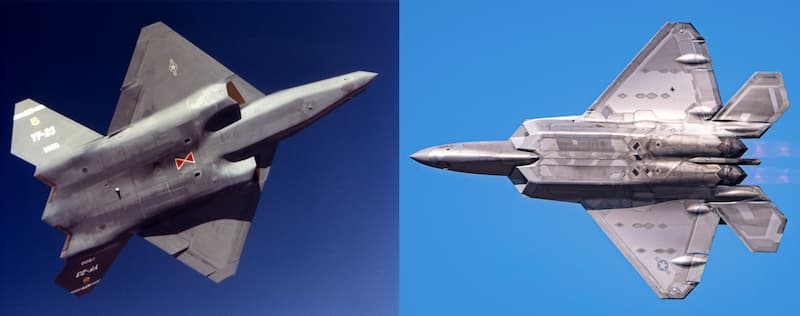 YF-23とF-22:下方から