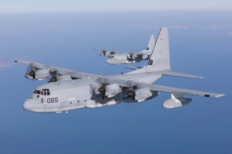 KC-130Jスーパー・ハーキュリーズ：上方から