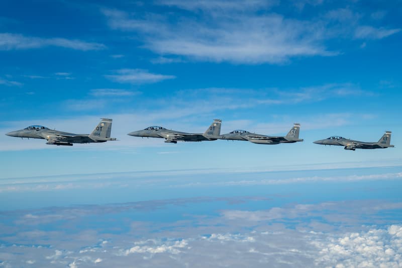 F-15EXイーグルII:4機編隊飛行(その2)